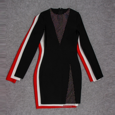 Long-Sleeve-Deep-V-Bandage-Dress-K1018-39