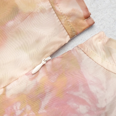 Long-Sleeve-Printed-Dress-﹠Gauze-Waist-Sealing-Set-K1052-4