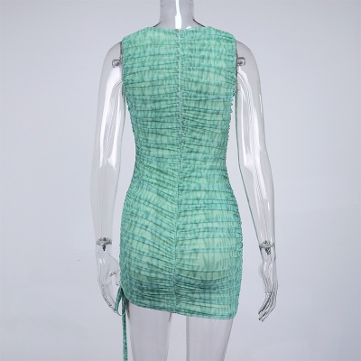 Green-Mesh-Ruched-Bodycon-Dress-OS00335