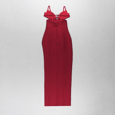 Wine-Red-Strap-Bandage-Maxi-Dress-B1469-6
