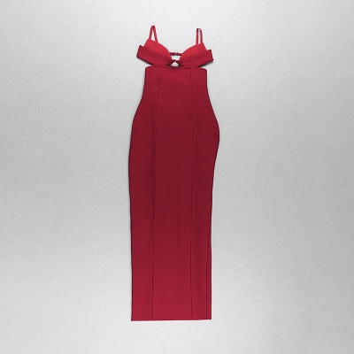 Wine-Red-Strap-Bandage-Maxi-Dress-B1469-7