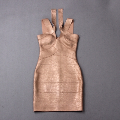 Hollow-Out-Halter-Metallic-Bandage-Dress-K1071-8