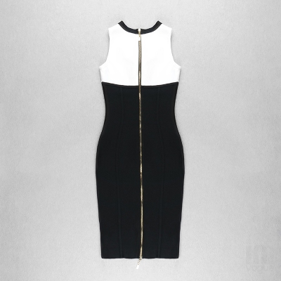 White-And-Black-Sleeveless-Bandage-Dress-K1102-10