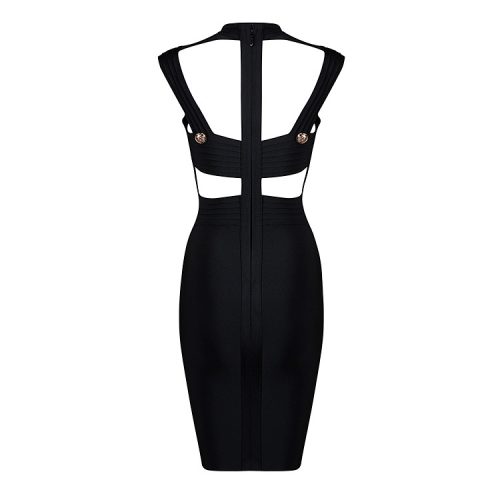 Hollow Out Bandage Dress Halter Neck Sexy Party Dress KH2348 1
