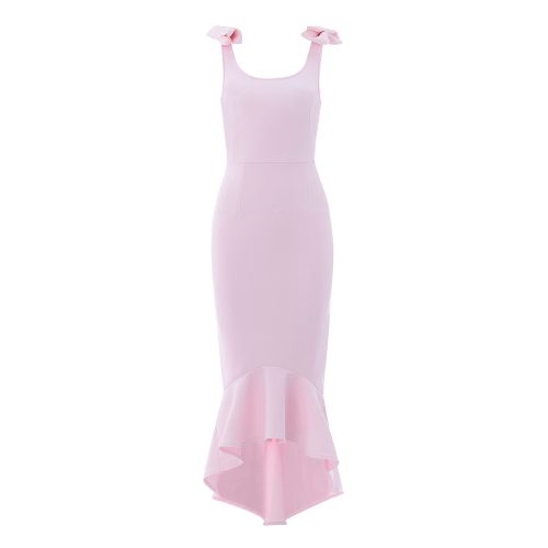 Pink-Strappy-Fishtail-Bandage-Dress-K42127