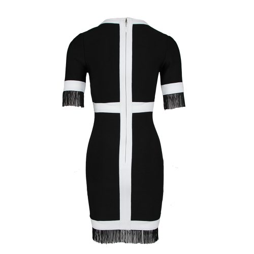 White-Stripe-Short-Sleeve-Black-Bandage-Dress-K956-15_副本00