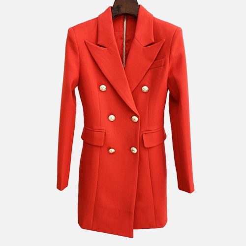 Double Breasted Red Blazer Dress D003 2
