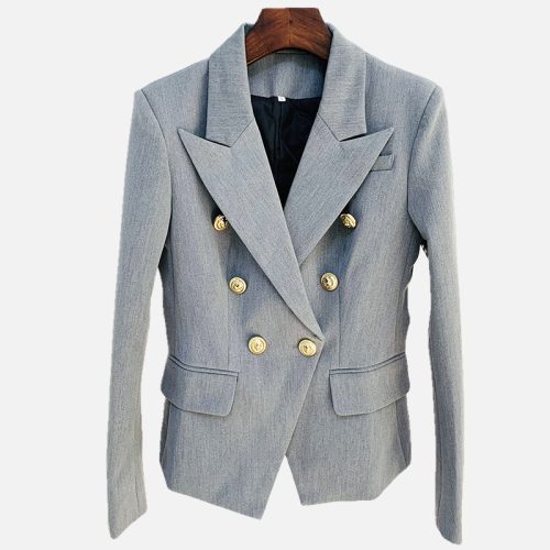 Double Breasted Lightgrey Blazer D014 5