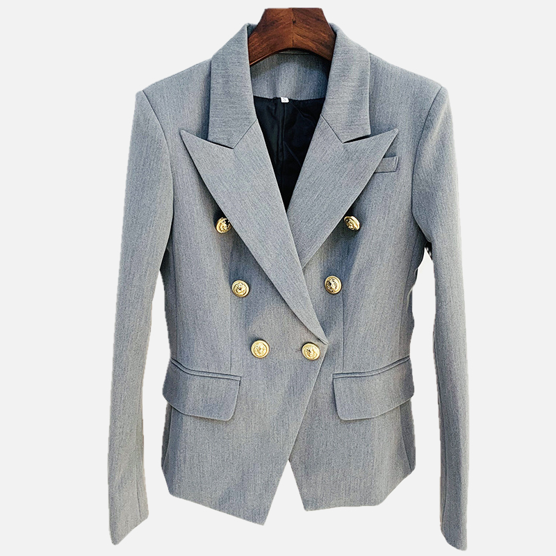 Double Breasted Lightgrey Blazer D014 5